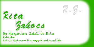rita zakocs business card