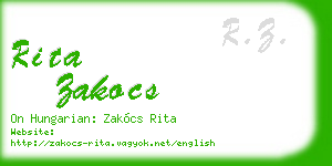 rita zakocs business card